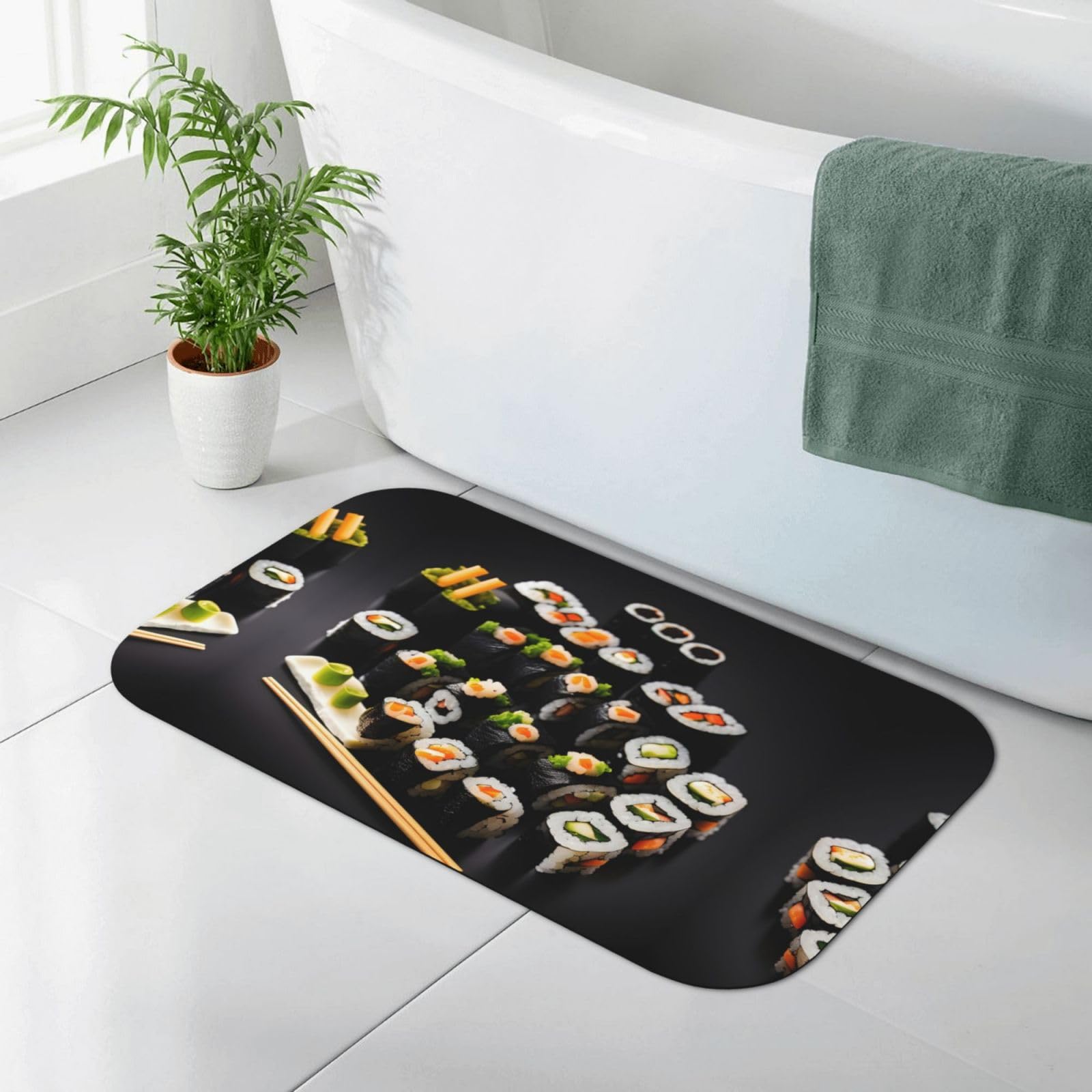 Tapis de bain en terre de diatomée naturelle pliable et antidérapant