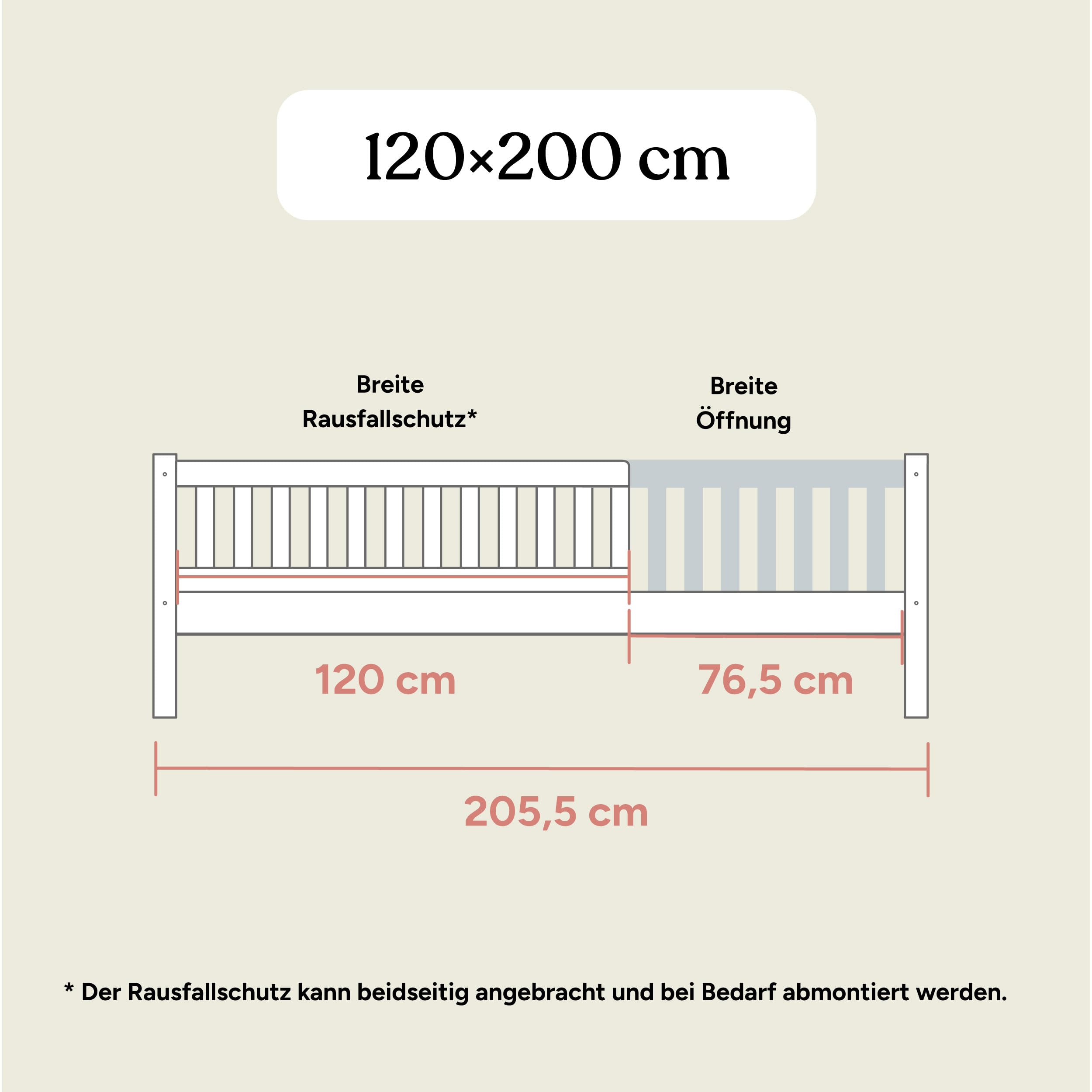 Ehrenkind® Kinderbett Buche Livo | FSC Zertifiziert | Kinderbett mit Rausfallschutz | Massivholz inkl. Lattenrost | 120x200 cm Natur | Bett 90x200 | Inkl. Rausfallschutz