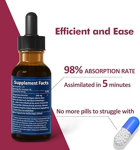 Miniatura 6 de Nurbetoxa Gotas de apoyo para la menopausia de Black Cohosh, Estrogenos Hormonas Naturales para Mujer Menopausia, Gotas para la Menopausia de Mujer,