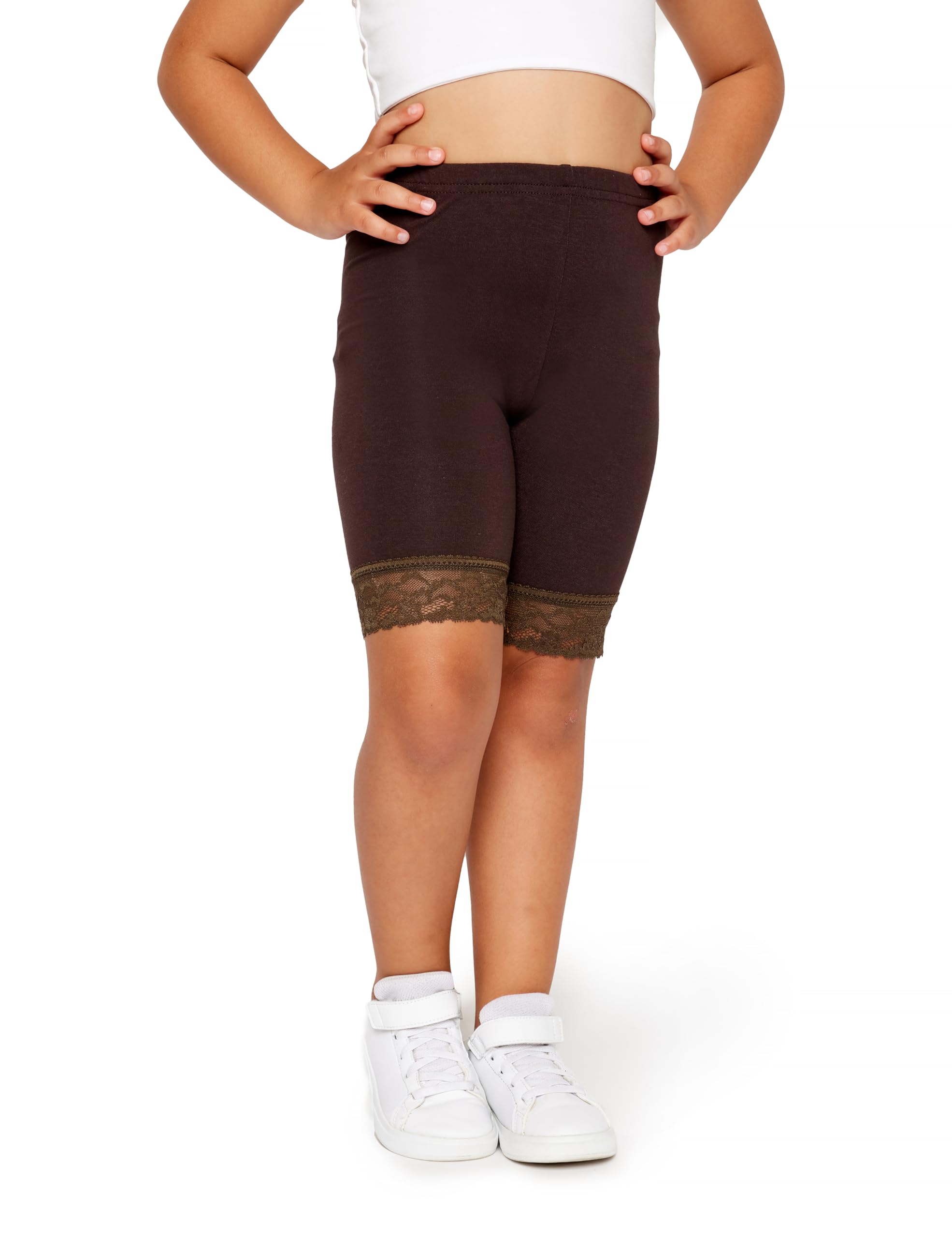 Merry Style Mädchen Kurze Leggings mit Spitze Mädchen Leggings aus Viskose MS10-434