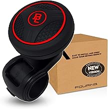 Fouring ハンドルスピンナー車用シリコンパワーハンドルノブ 自動車ハンドルノブ 優れたグリップ カー用品 インテリア(レッド)