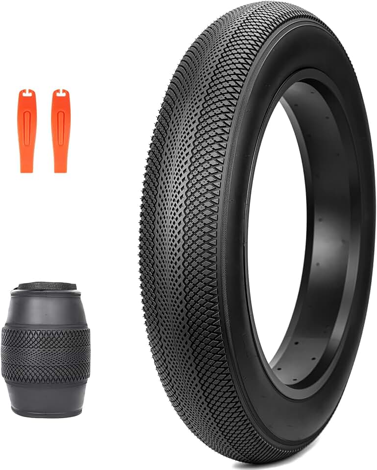 MEGHNA Pneu de bicicleta 20/24/26 x 4.0 Mountain Bike Pneu gordo com tubos Groove Tread Pneu dobrável de 61 cm substituição para bicicleta de neve Fat Bike bicicleta elétrica