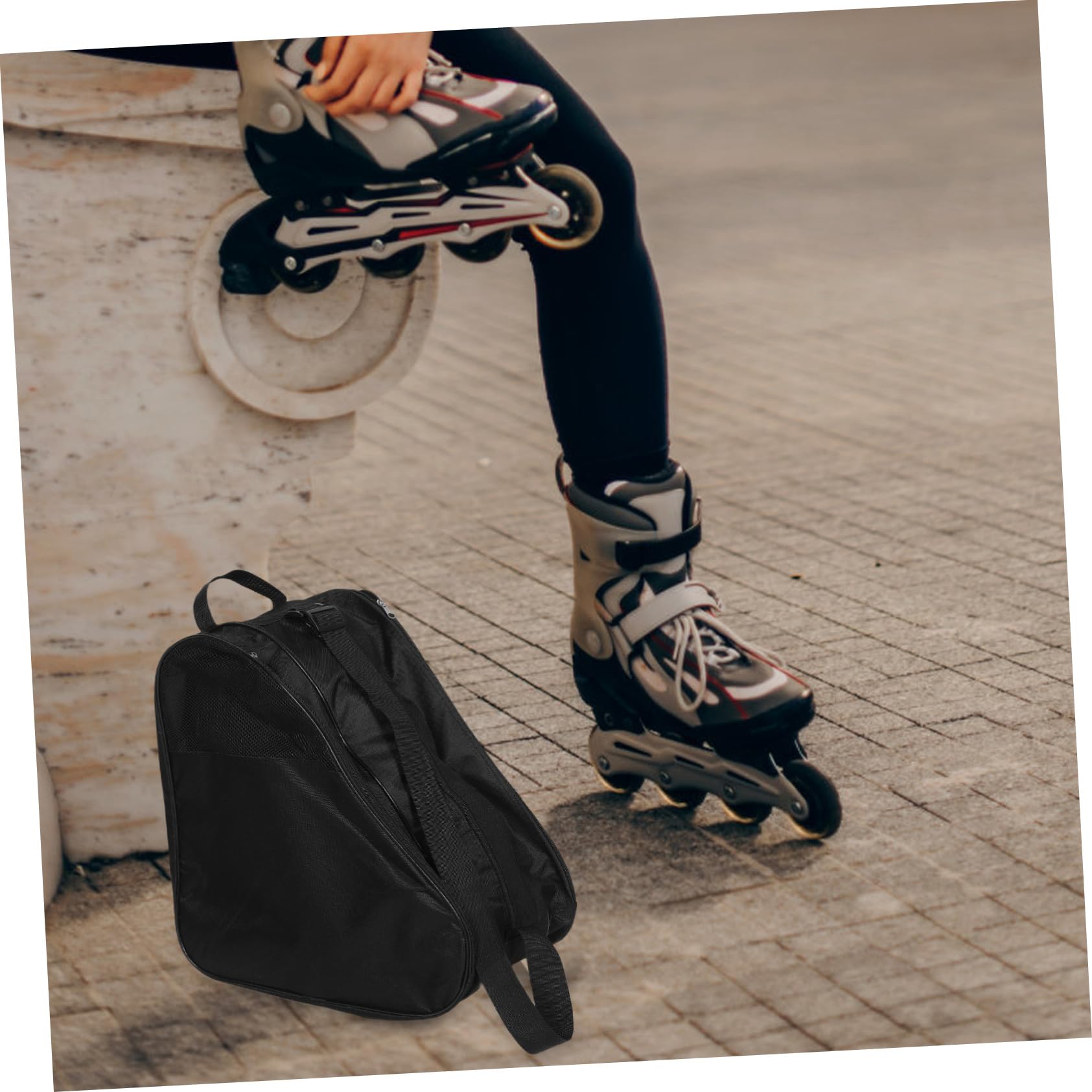 Toyvian Borsa Per Pattini a Rotelle Custodia Porta Pattini Custodia Per Scarpe Da Skate Borsa a Tracolla a Accessori Per Rulli Pattini Per Le Donne Panno Oxford Black