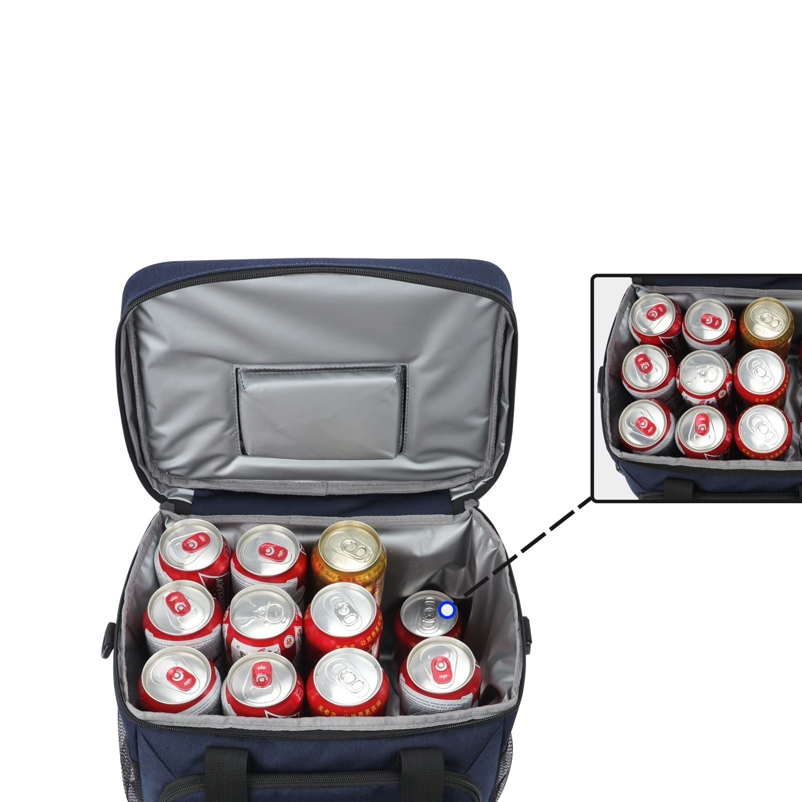 Plecak piknikowy 12L/16L Izolowany termoizolacyjny pojemnik na drugie śniadanie Torba do pracy Torba piknikowa Lodówka samochodowa Przenośna torba na ramię (Kolor: niebieski) (szary)