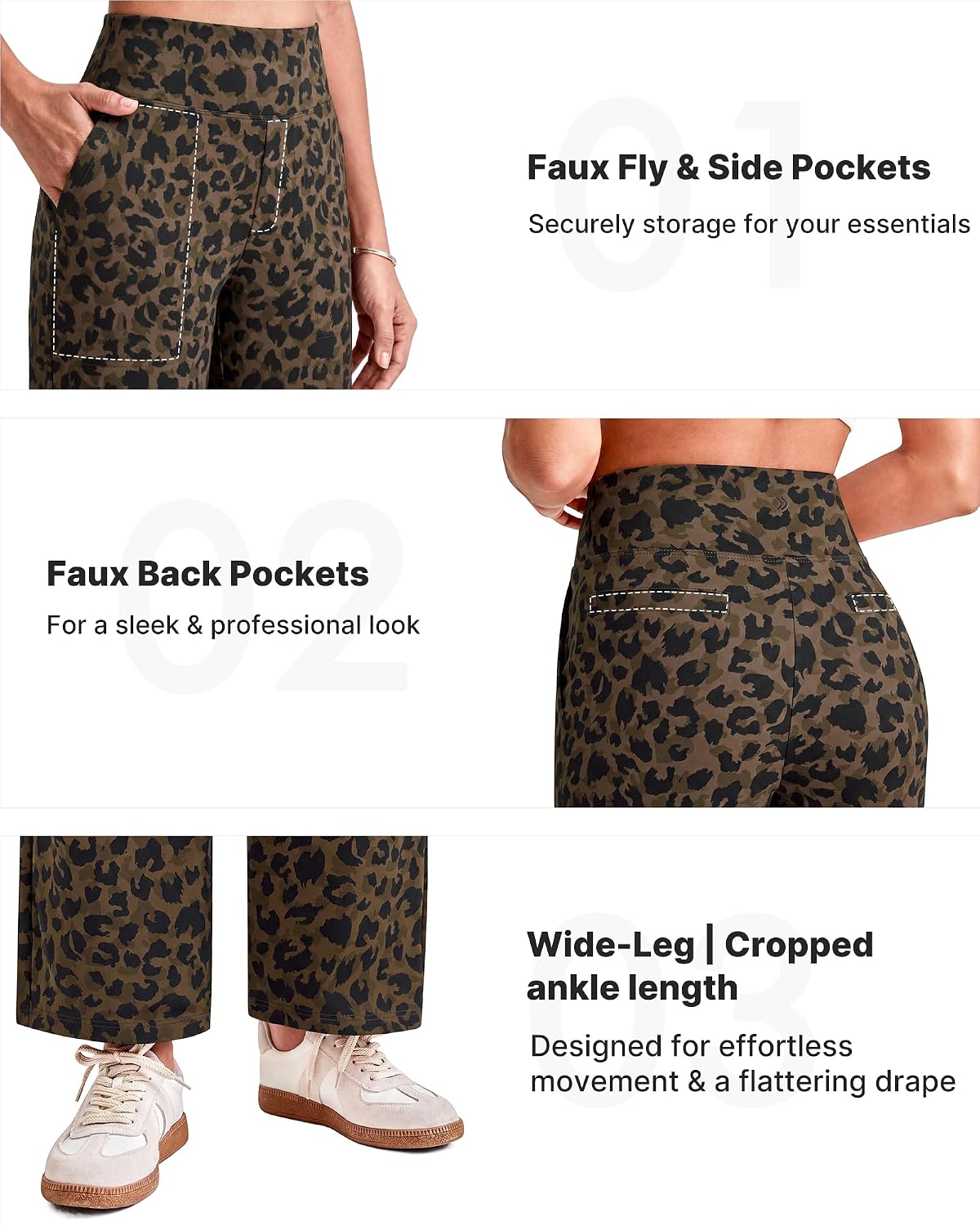  EverGoing Wide Leg Ankle Pants for Petite Women with Pockets Stretch thumbnail
