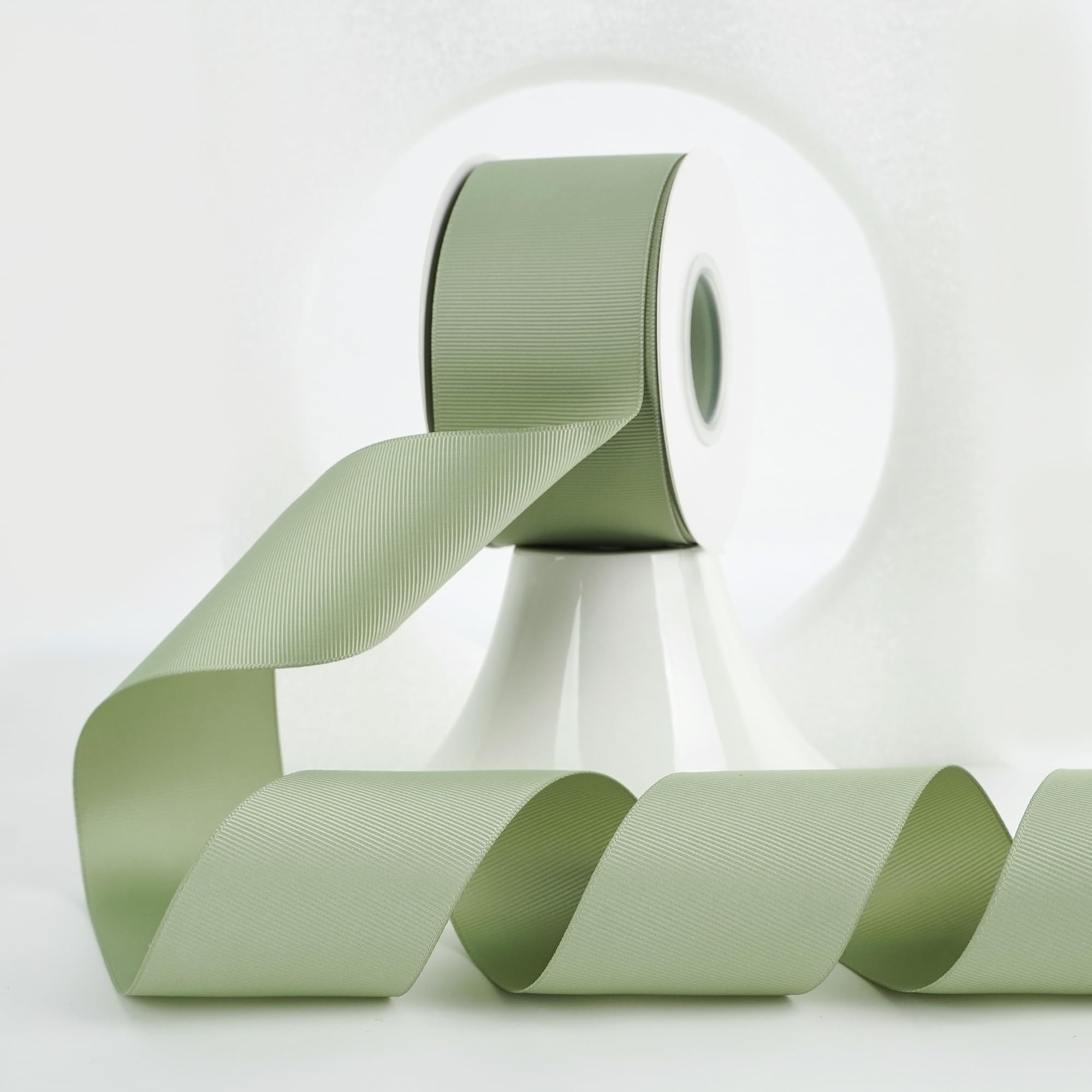 MEEDEE Olive Green Grosgrain Ribbon 2 Inch Grosgrain Hair Ribbons 25 Yards Per Roll Thick Green Ribbon for Hair Bow Supplies Boutique Ribbons for