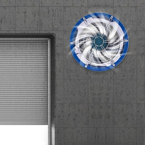 Miniatura 2 de Ventilador de tubo cilíndrico de 16 pulgadas, ventiladores de escape axiales portátiles Ventilador de conducto axial de tubo de 370 W, ventilador de