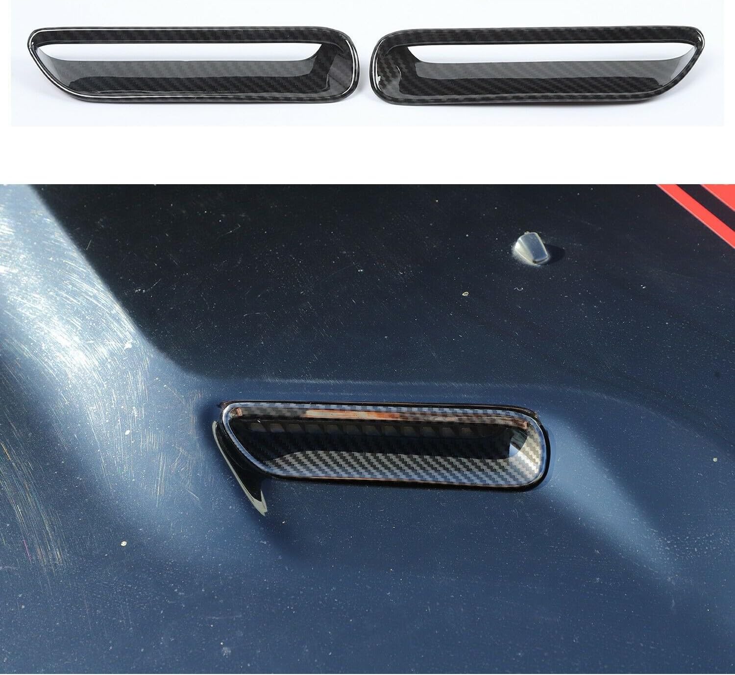 Carbon Fiber Hood Scoop Air Vent Cover Trim Frame HuaMao2019AB08b20206