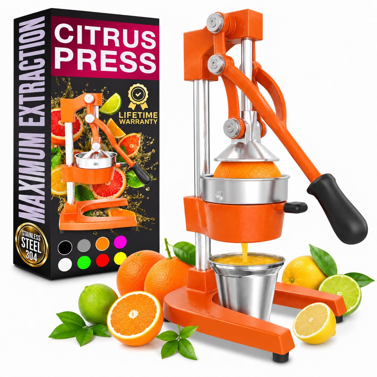Cast Iron Juicer Hand Press, Manual Juicer, Citrus &amp; Orange Juice Press