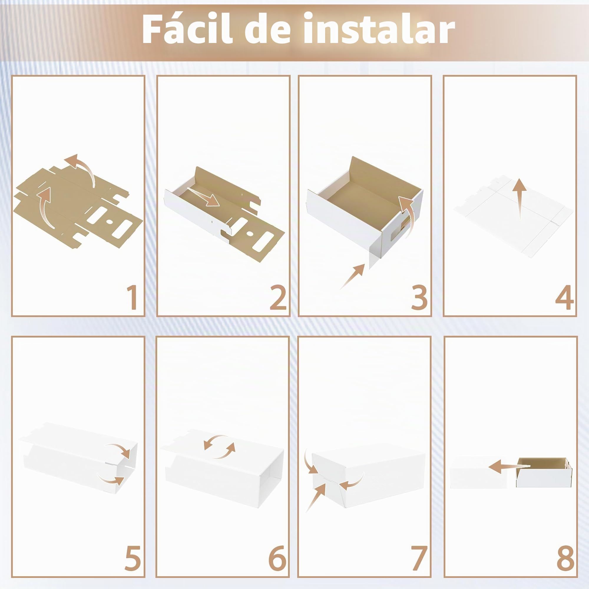 XMTECH 20 unidades de almacenamiento para zapatos con ventana, caja de almacenamiento para zapatos, caja de zapatos, caja de cartón de papel kraft, color blanco