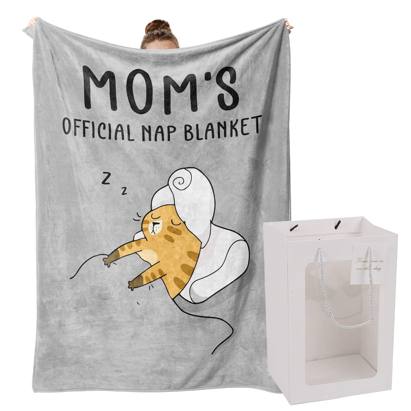 Dyuee Grey Mom Gifts Blanket Gifts, Mommy Birthday Blanket From Daughter Or Son, Soft Flannel Blanket For Mom For Birthday Gifts Christmas, Mothers Day, 50"X60"