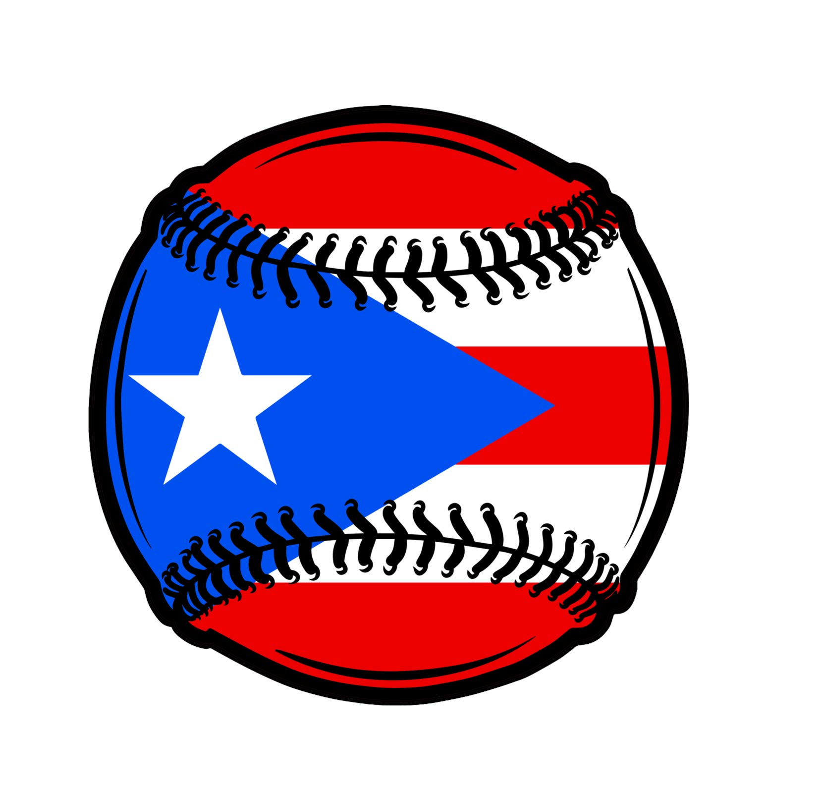 Sticker baseball Porto Rico étanche et résistant pour pare-chocs