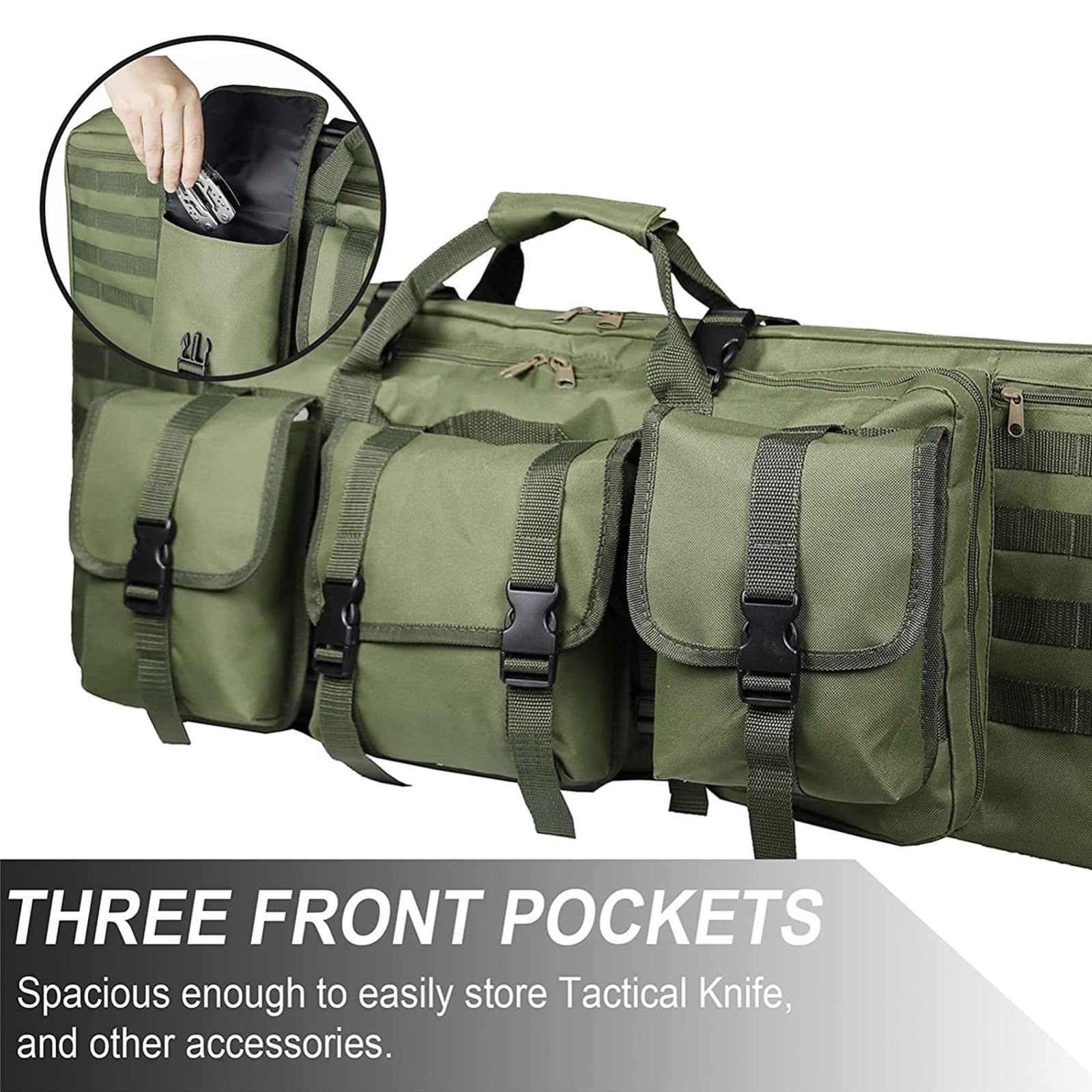 Funda Táctica para Fusil,Bolsa Doble para Rifle,Mochila para Fusil Suave y Acolchada,Bolsa para Escopeta Doble con Correa de Hombro Ajustable, Longitud Disponible en 90cm