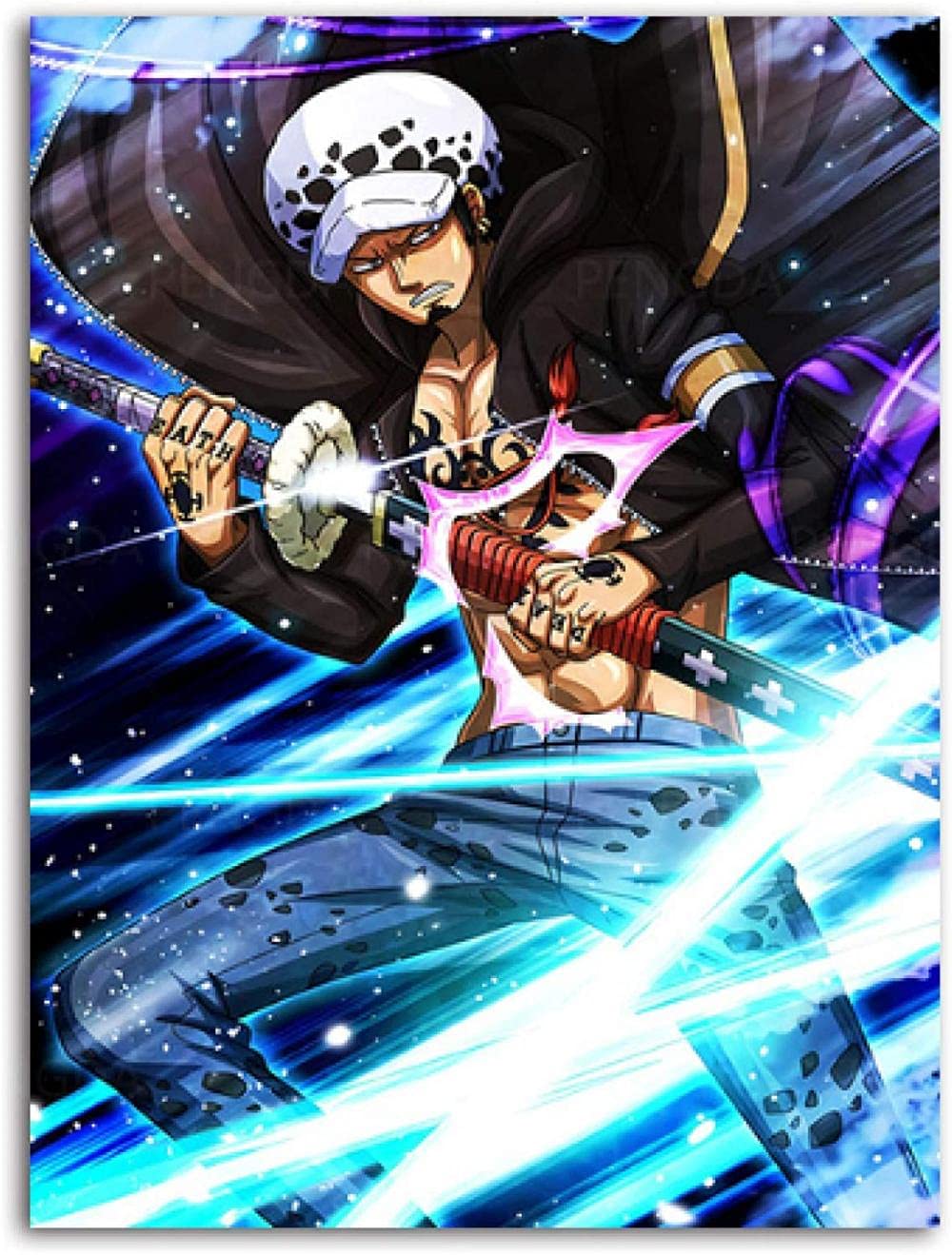 ERUZO Adult 5D Diamond Painting Set One Piece Protagonist Japanese Anime Art Crafts for Home Wall Decoration 40x40cm