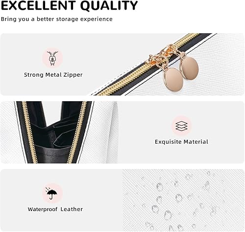 Miniatura 6 de Bolsa de cosméticos con cremallera resistente al agua para mujer, bolsa portátil de maquillaje de viaje, bolsa de transporte de maquillaje, monedas,