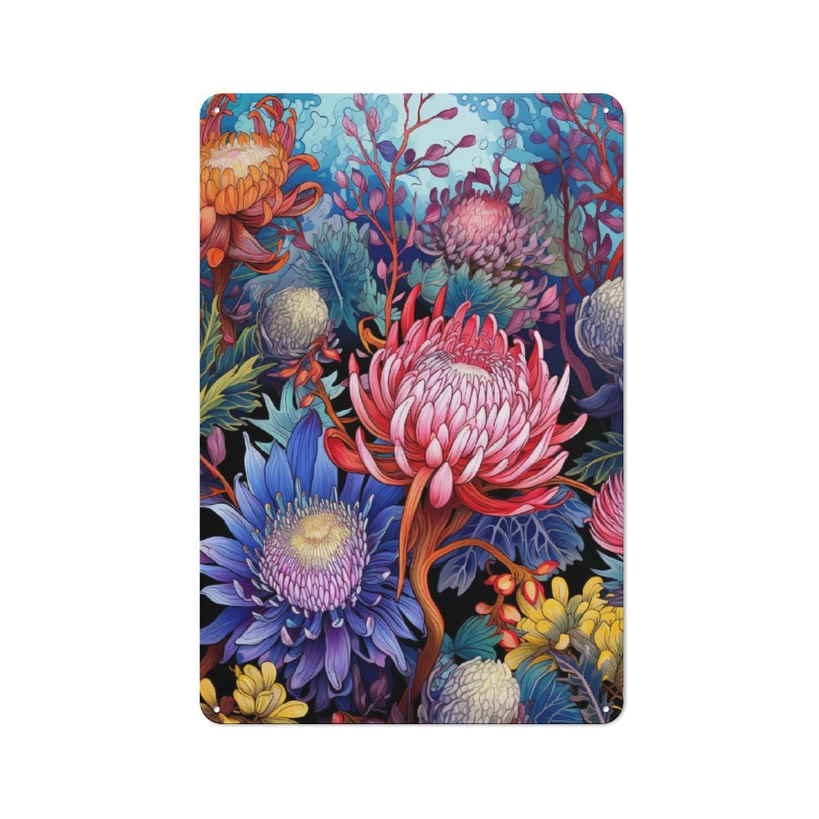 Junmoney Australian Natives Ii Decorative Metal Sign 30X20cm, Understated Studio Wall Plaque For Hobby Room, Office, Lounge Or Living Room