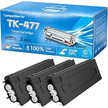 BIVOL TK-477 Toner Cartridge Compatible for Kyocera FS-6525MFP FS-6530MFP TASKalfa 255 305 Printers, with Chip, High Yield 15000 Pages 3 Pack Black