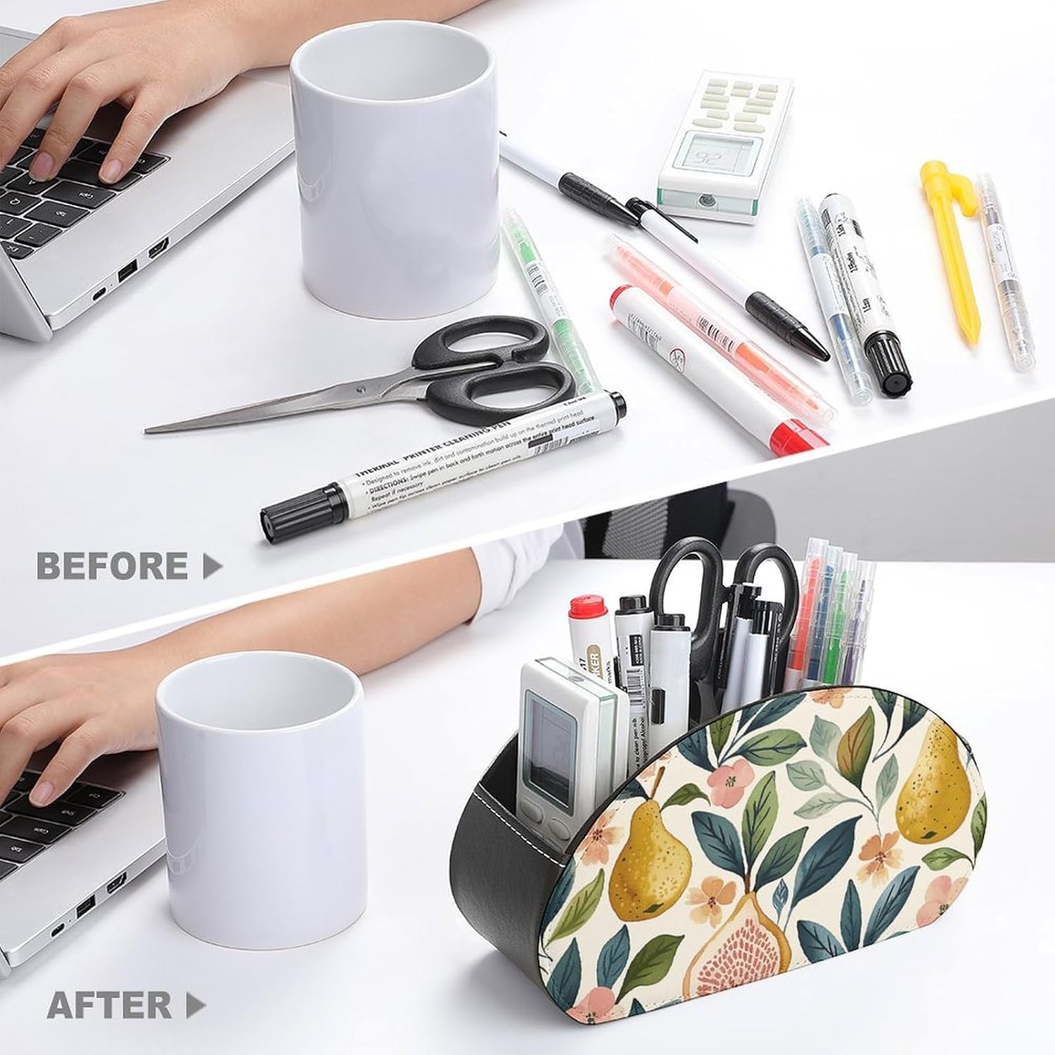 Figs And Pears TV Remote Control Holder, Table Desk Storage Box image 3
