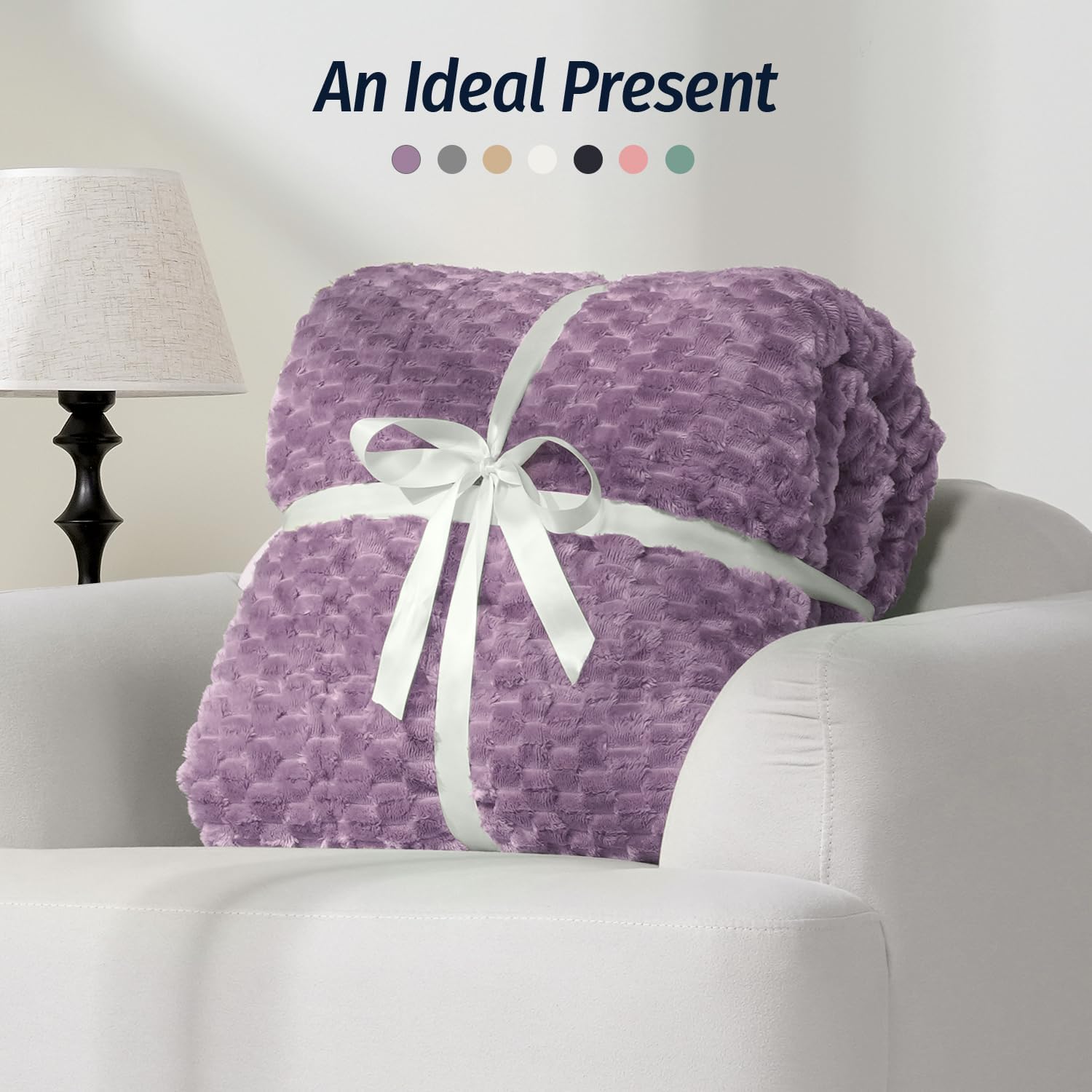 Wemore Fleece Weighted Blanket for Adults (60" x 80" 20lbs, Purple), Dual Sided Cozy Soft Sherpa Heavy Blanket, 3D Imitation Turtle Shell Warm Jacquard Flannel Weighted Blankets for Couch and Bed - Image 6