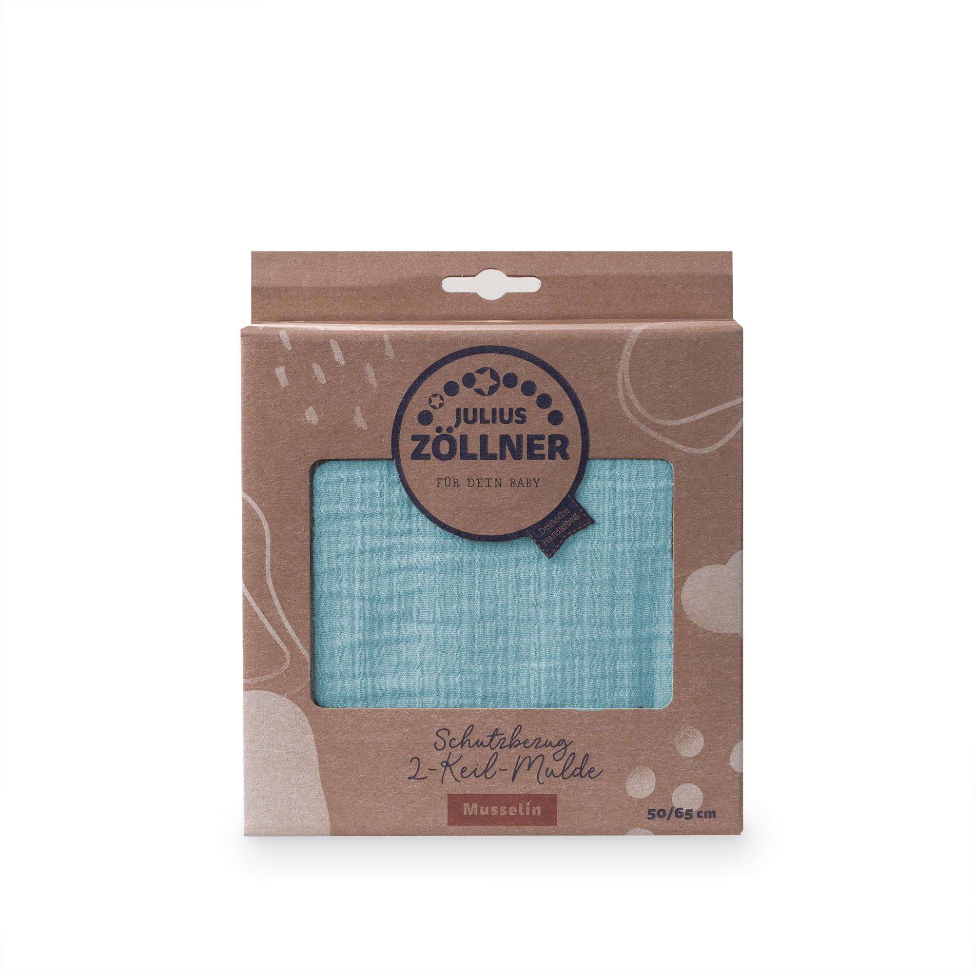 Julius Zöllner Housse pour matelas à langer 2 couches en mousseline de coton - Mousseline denim - Taille 50/65