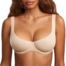DOBREVA Womens Unlined Balconette Bra Scoop Neck