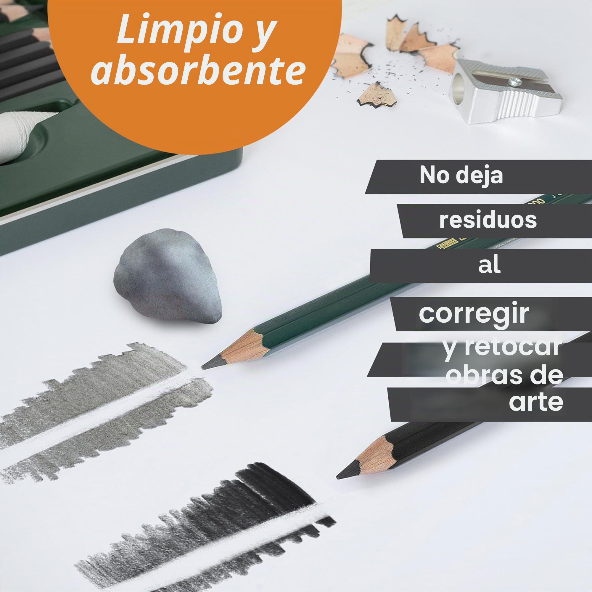 Faber-Castell - Goma de borrar en caja de plástico, color gris