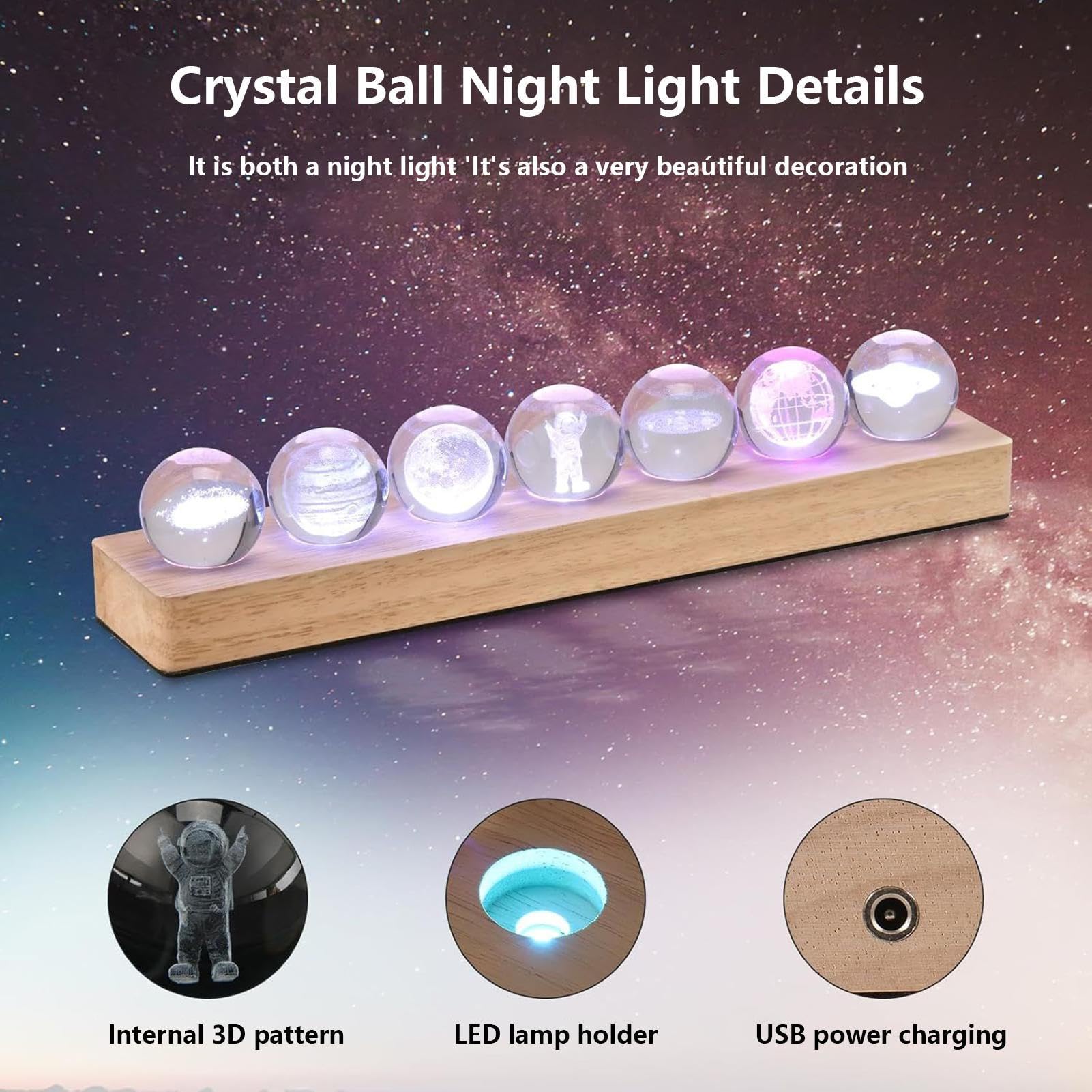Luce Notturna a LED Pianeti Camera | Ornamento Fantasy Per Meditazione in Camera, Soggiorno, Dormitorio e Area Studio