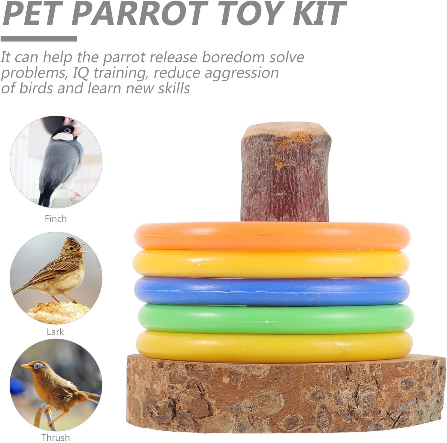 Healifty Wooden Bird Educational Set for Parakeets and Small Medium Parrots image 3