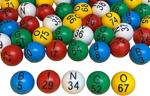 MR CHIPS 2 paquetes de bolas de bingo de 78 pulgadas fáciles de leer con números grandes y letras grandes resistentes a la decoloración y a los