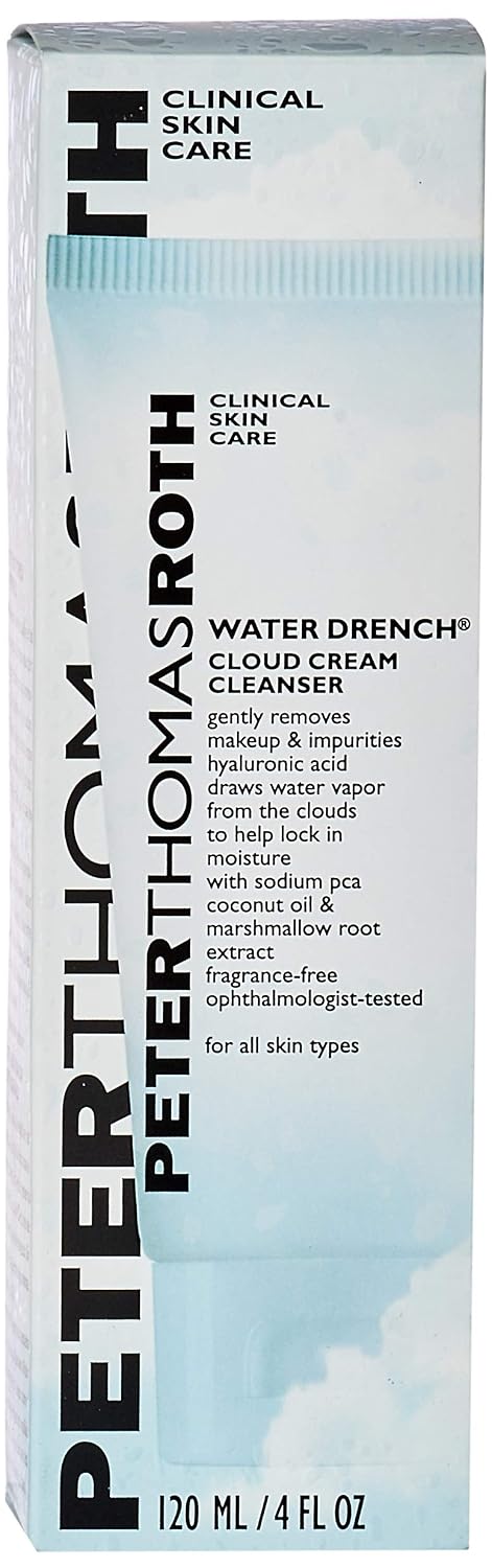 Peter Thomas Roth | Water Drench Cloud Cream Cleanser | Hydrating Face Wash with Hyaluronic Acid, Gently Removes Makeup and Impurities, 4.06 Fl Oz