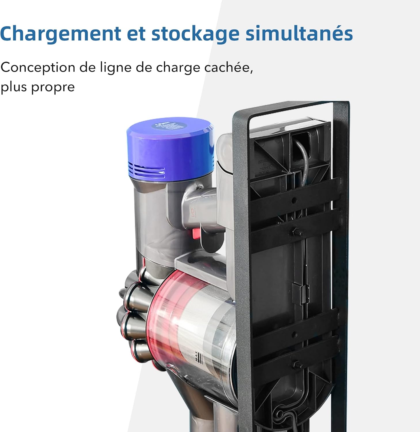 Support Aspirateur Dyson V15, V12, V11, V10, V8, V7, V6: Organisez vos accessoires, gagnez de l'espace! - Image détaillée