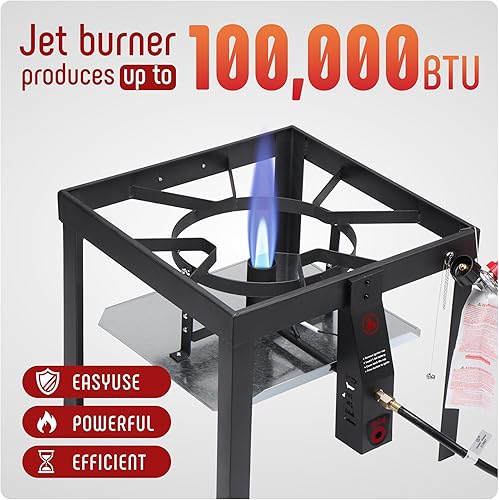 Miniatura 7 de FEASTO Olla de aluminio de 80 cuartos con cesta perfecta para hervir mariscos y vaporizar, olla de gas propano al aire libre con regulador ajustable