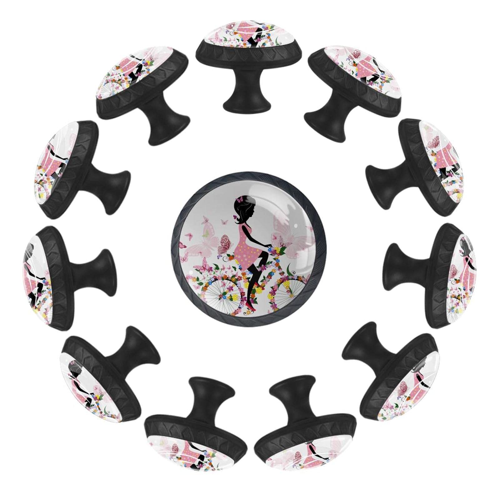 Boutons de tiroir papillon 35 mm poignée de meuble ronde commode chambre crèche lot de 12