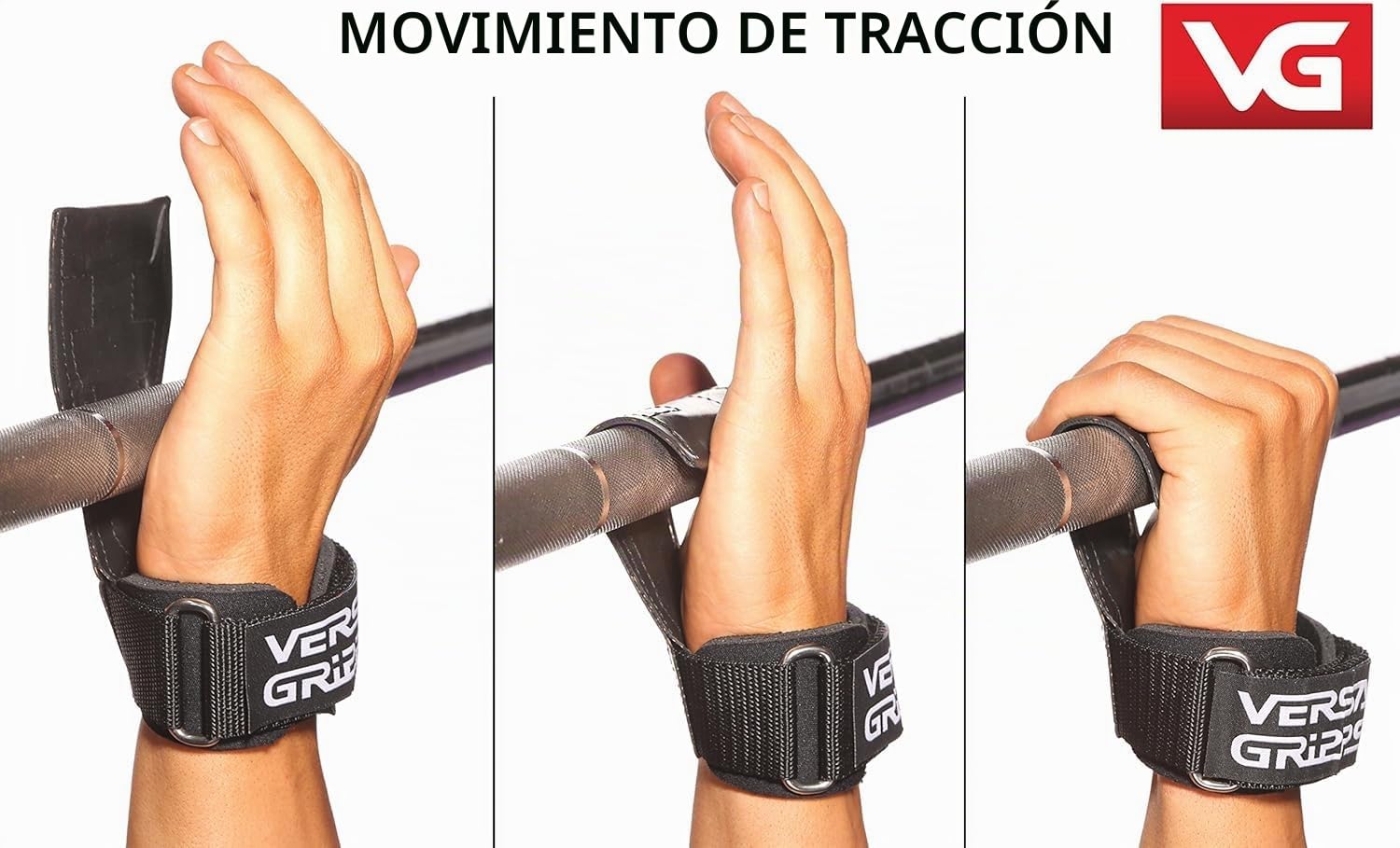 VERSA GRIPPS® XTREME - Correas de muñeca patentadas, pequeñas, platino | Construcción más resistente, doble costura, arco en forma de U, patentado, hecho a mano en los Estados Unidos