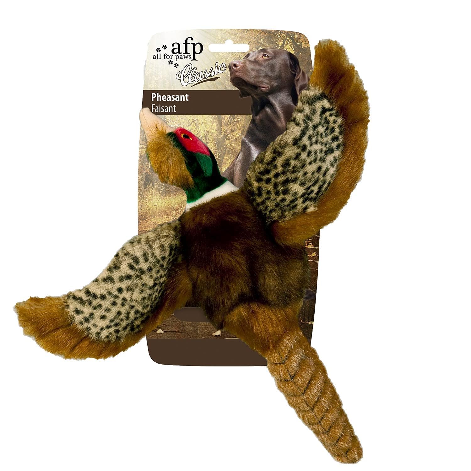 ALL FOR PAWS Dog Interactive Pheasant Toys, Squeaky Dog Toys, Stuffed Animal Dog Hunting Plush Toy, Large