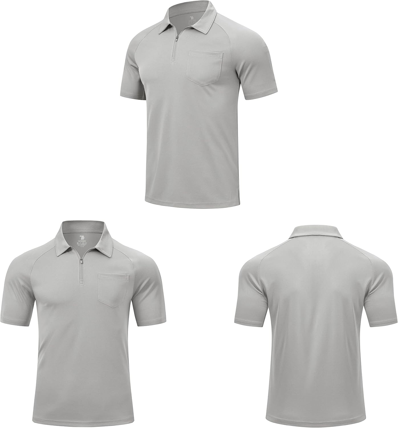 Rdruko Men's 1/4 Zip Polo Shirts with Pocket Summer Short Sleeve Breathable Quick Dry Golf Tennis Tops Casual Smart Work T Shirts 3