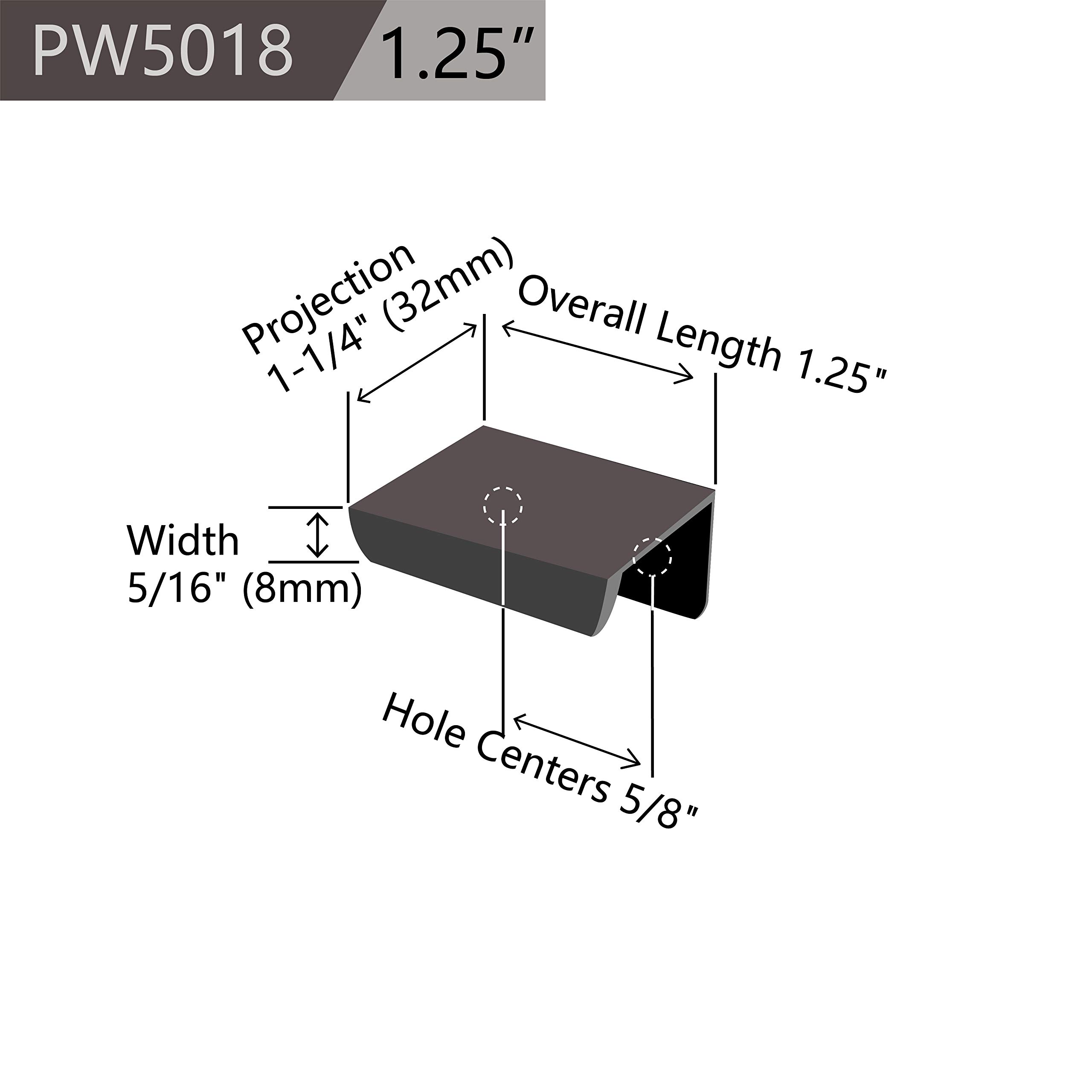Juego de 24 asas para cajones de armarios - Longitud total de 3,8 cm, color oro rosa cepillado, asas ocultas para cajones de cocina, garaje, armario, PW5018BRG31L
