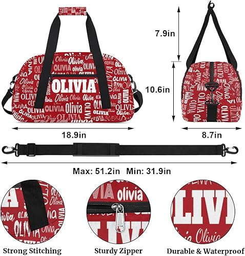 Miniatura 2 de Bolsa de gimnasio personalizada para niñas, bolsa de baile personalizada para adolescentes, bolsas de fin de semana para la noche, bolsa de lona