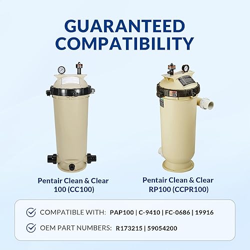 Miniatura 3 de Cartuchos de filtro de piscina CC100 mejorados, compatibles con Pentair Clean & Clear 100, CCRP100, tela resistente de 5 onzas para una filtración y