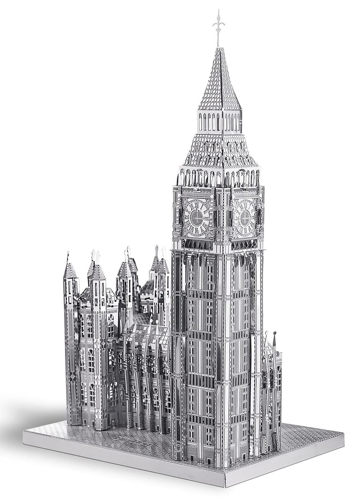 Piececool 3D Puzzles for Adults Metal Big Ben Model Kit, The Clock Tower London Architecture Building Kit, STEM Toys for Teens Boys, Great Halloween, 49Pcs Silver