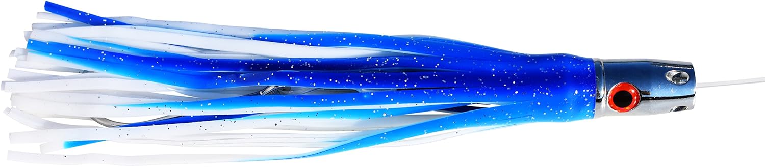 EatMyTackle Mini Jet Trolling Lure - Small, Mono Rigged (Blue/White)