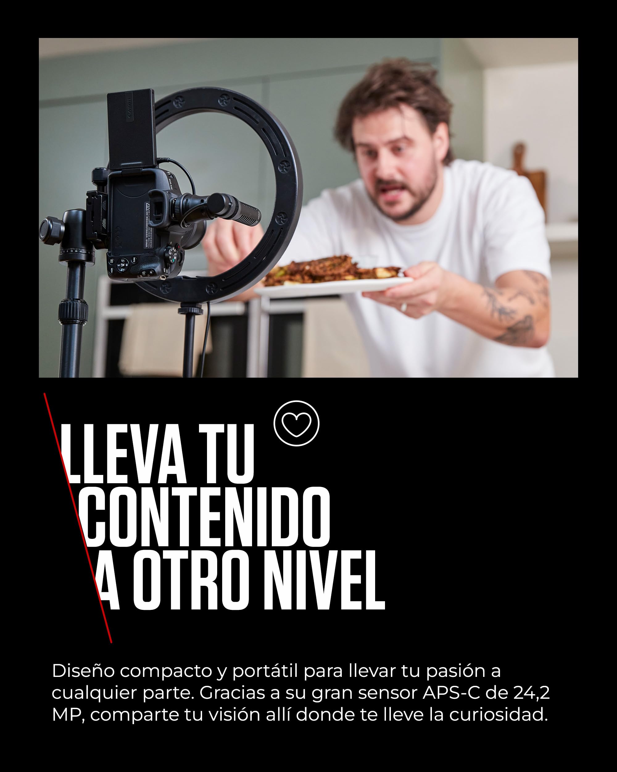 Canon EOS R50 Cuerpo Cámara Mirrorless + Objetivo RF-S 18-45 mm F4.5-6.3 IS STM + 2X Baterías (Kit de Batería Adicional), Cámara Evil APS-C (24,2 MP) -4 EV, Vídeo 4K 30 fps, Dual Pixel CMOS AF II
