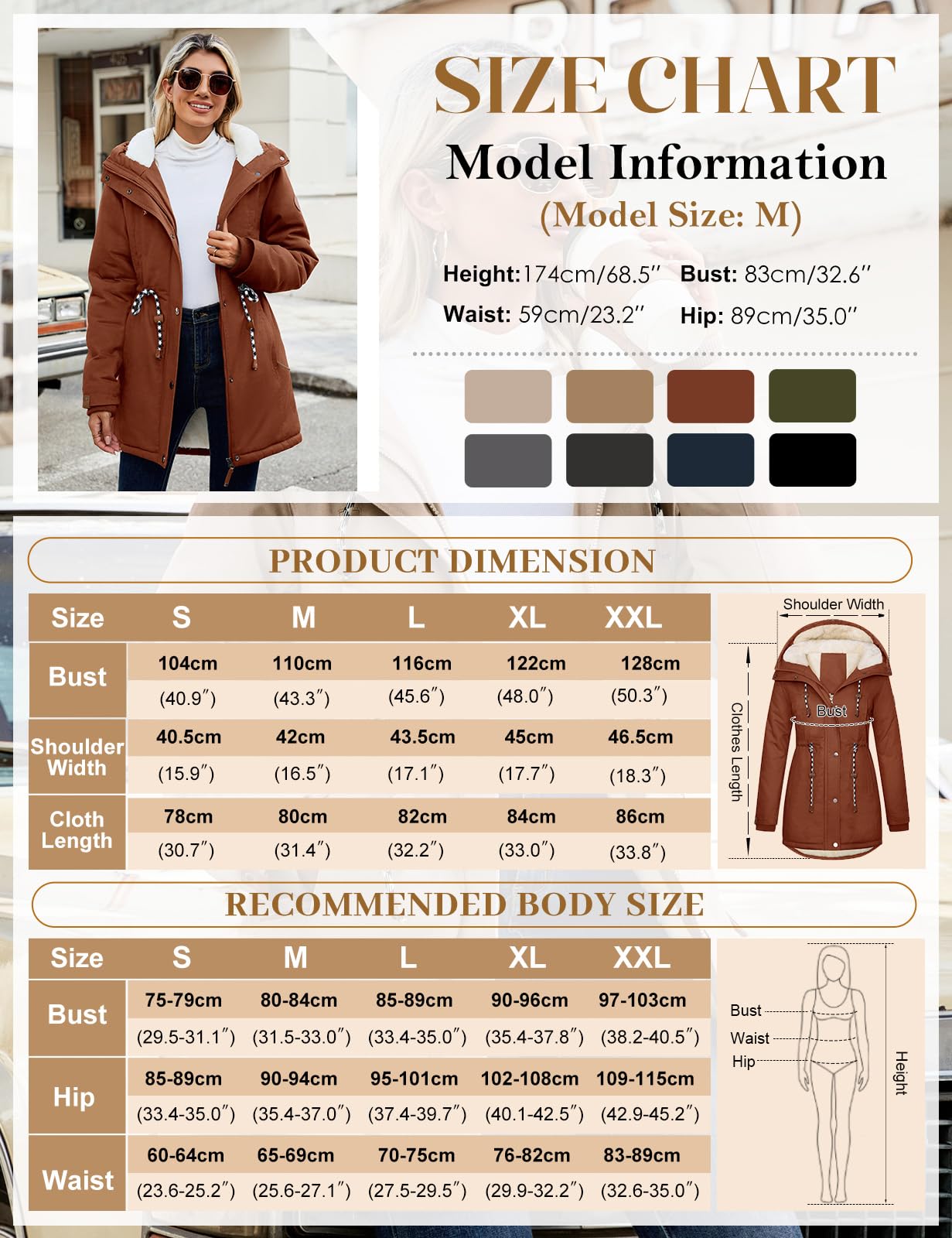 Xnova Abrigos Parka Mujer Invierno Largo Chaquetas de Forro Polar de Algodón Chaquetón Termica Felpa con Capucha de Pelo Sintetico Cazadoras Talla Grande Cálido