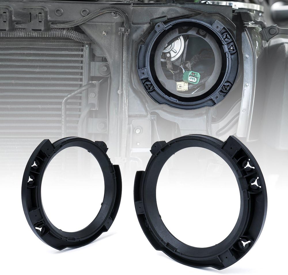 Xprite 7 Inch Headlight Mounting Bracket Replacement Headlight Mount Bracket Black Ring Compatible with 2007-2018 Jeep Wrangler JK