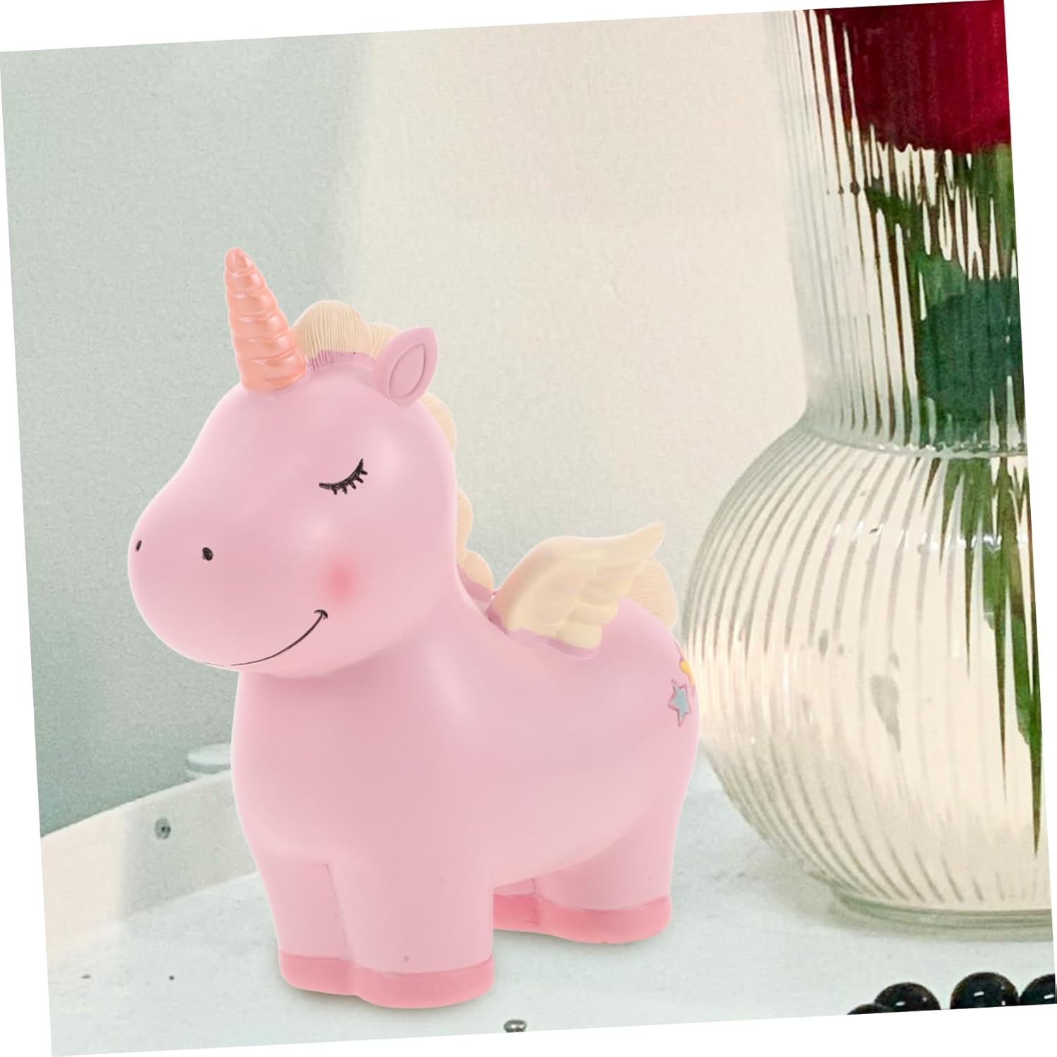BESTonZON Unicorn Piggy Bank for Kids Girls Coin Bank 7.08X6.88X3.34In Cute Money Savings Gift for Birthdays Christmas
