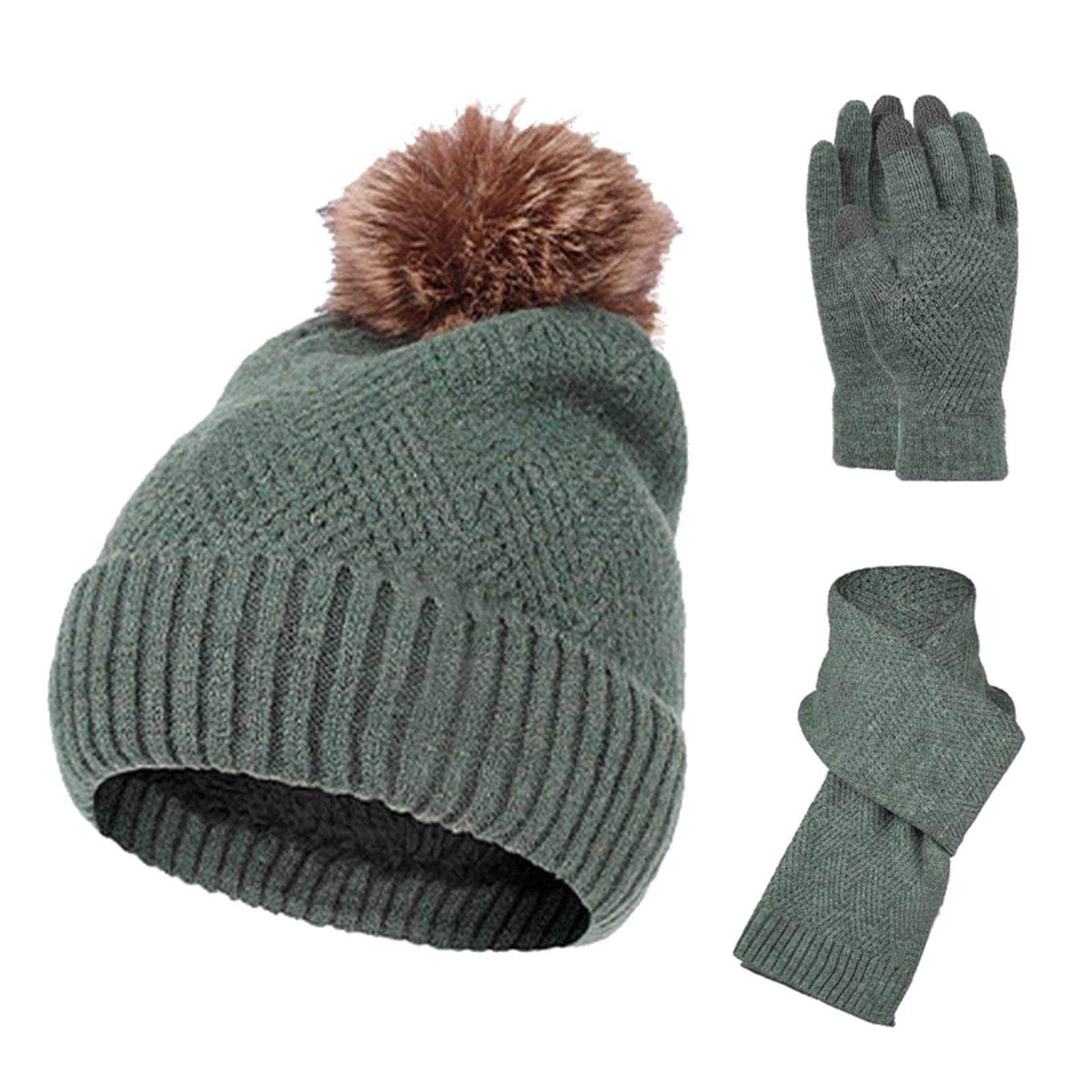 Ensemble bonnet écharpe gants fille de qualité supérieure vert