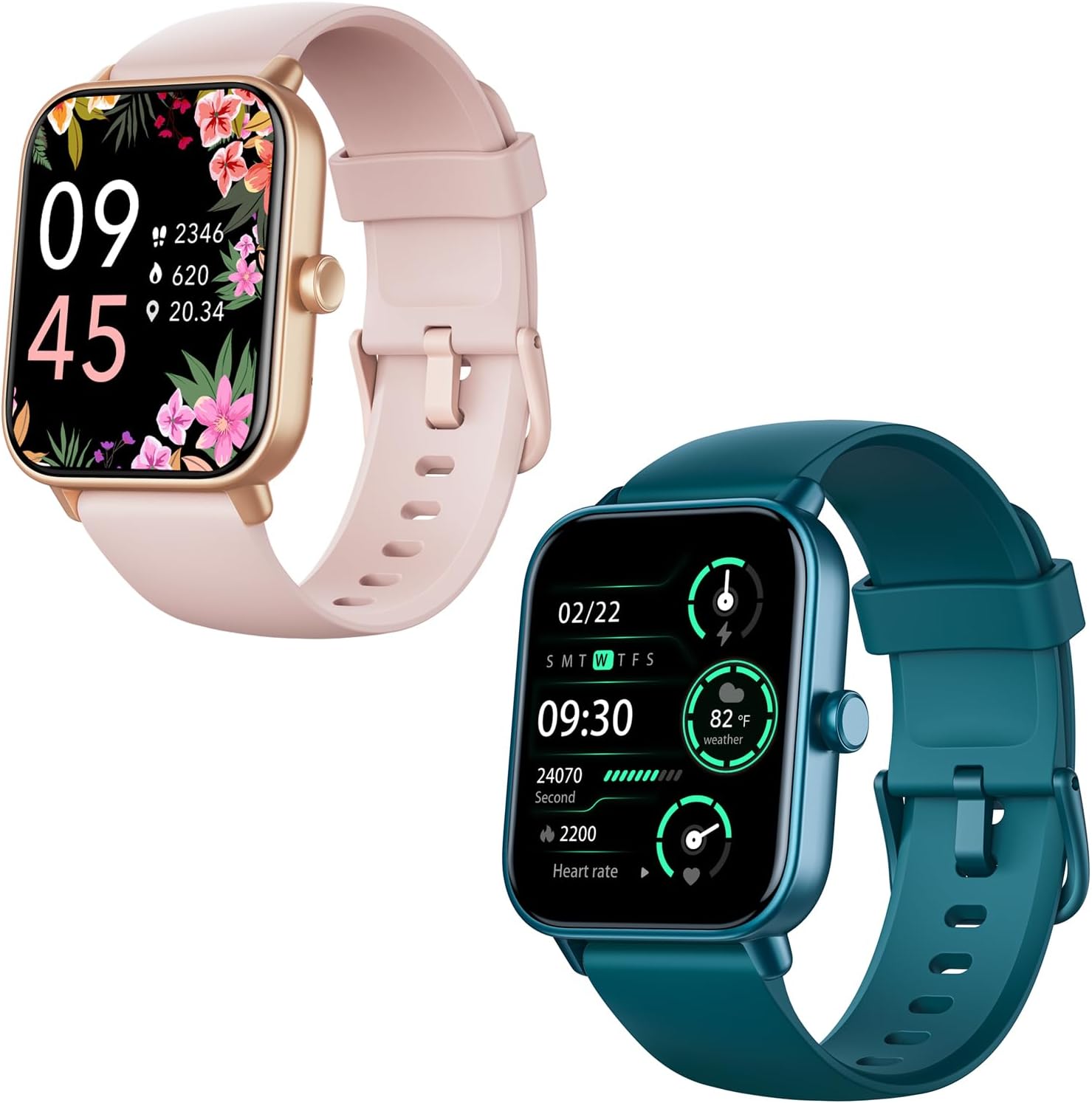 Fitpolo Smartwatches (Pink with Green)