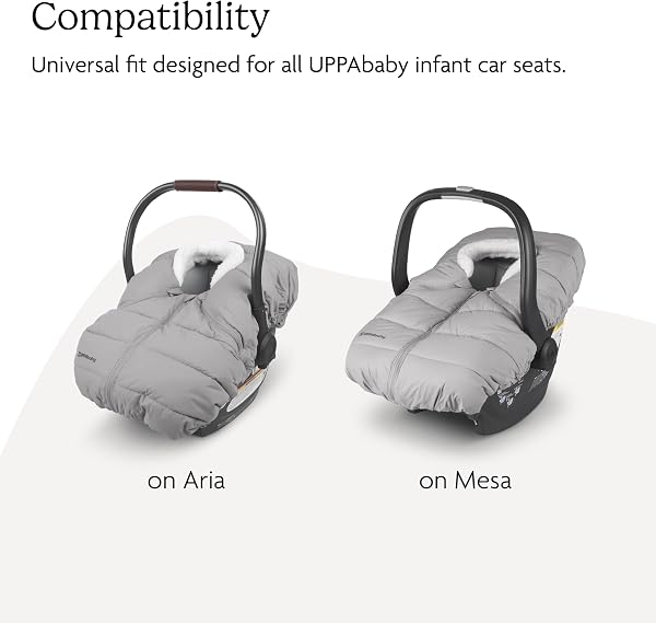 UPPAbaby CozyGanoosh for Aria and Mesa Infant Car Seat Carriers/Ultra-Plush, Weather-Proof/Charcoal - 4