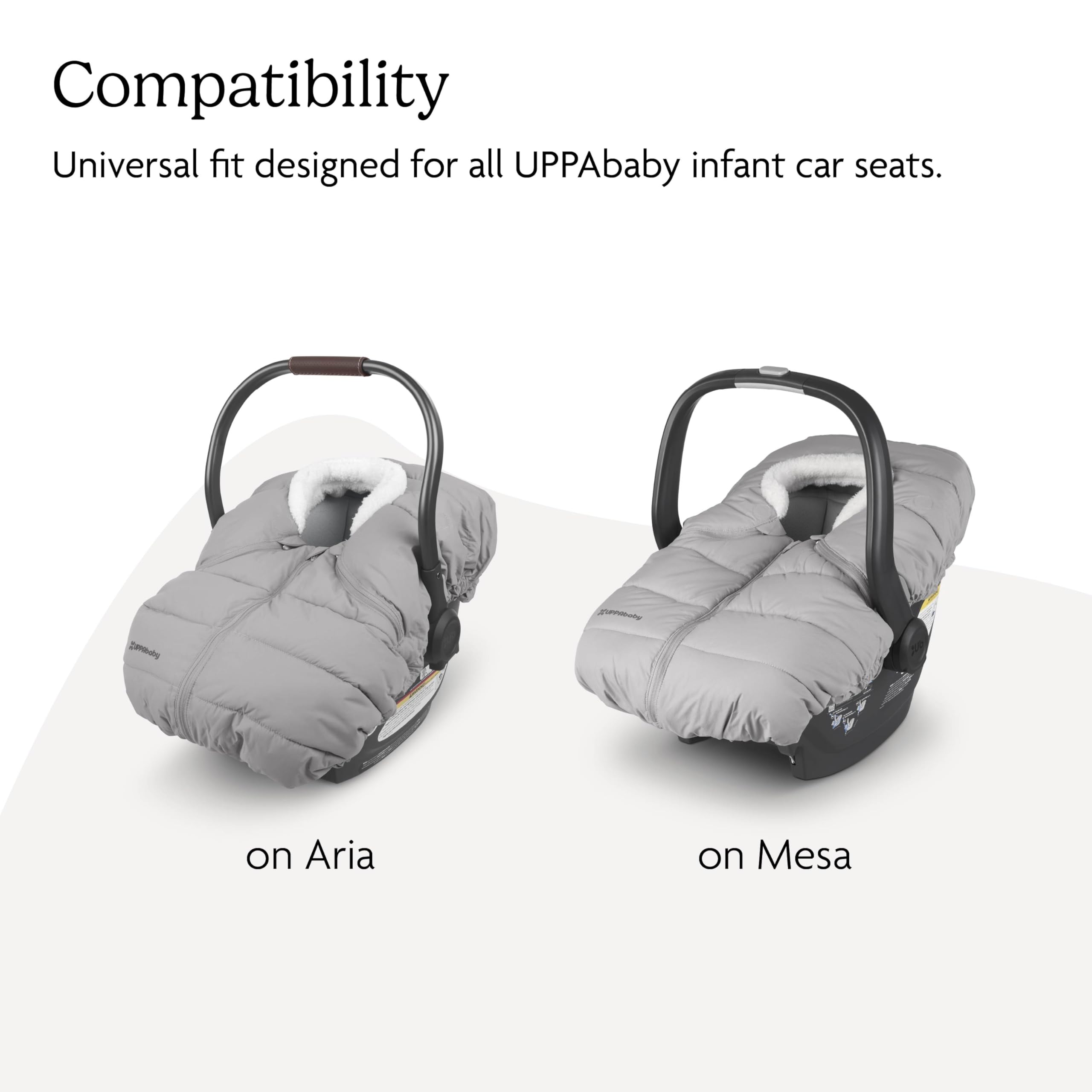 UPPAbaby CozyGanoosh for Aria and Mesa Infant Car Seat Carriers/Ultra-Plush, Weather-Proof/Charcoal - 5