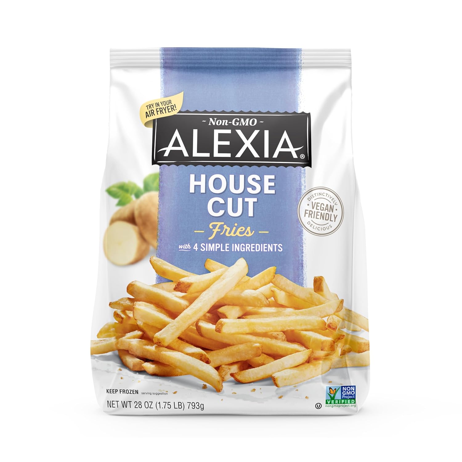 Alexia Julienne House Cut Fries 28 oz Frozen - Crispy Thin-Cut Restaurant Style French Fries